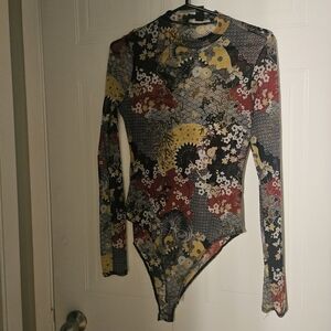 Forever 21 Floral Long Sleeve Bodysuit - Multicolor